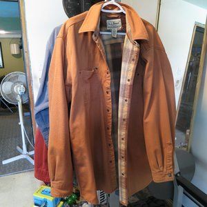 4 LL BEAN flannel lined canvas shirt jac shirts jackets mens xl
